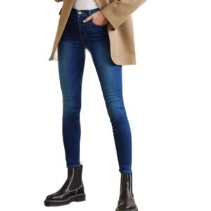 Frame Le High Skinny High-Rise Jeans in Dark Denim Size 25